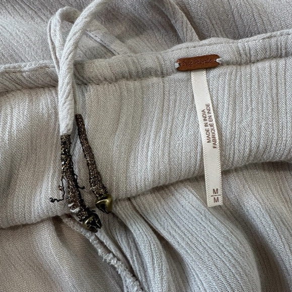 Free People Lille Mini Halter Pocket Dress Stone Medium Bohemian Coastal Cowgirl - Picture 7 of 10